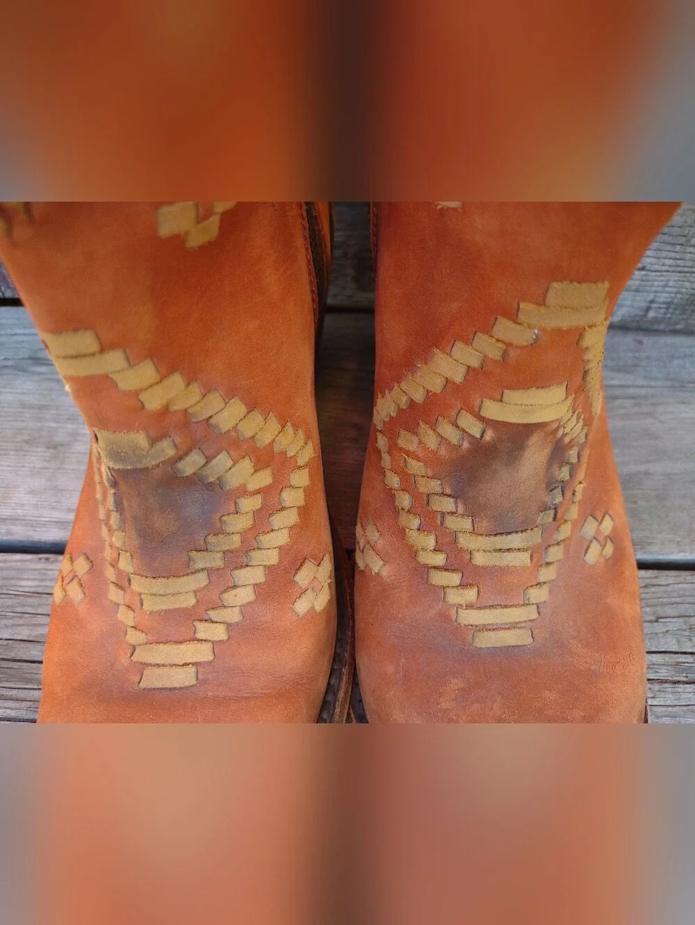 Liberty Black Aztec Southwestern Leather Western Cowgirl Booties Size US 7